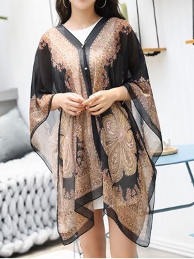Reversible Pearl Chiffon Top with Filigrees